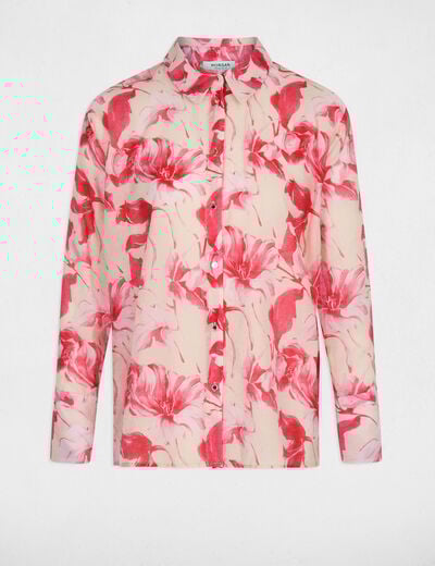 Chemise col &agrave; revers multicolore femme