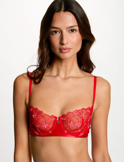 Soutien-gorge armatures rouge femme