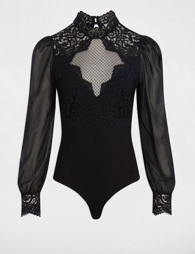 Body en dentelle noir femme