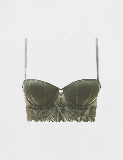Soutien-gorge bandeau vert kaki femme