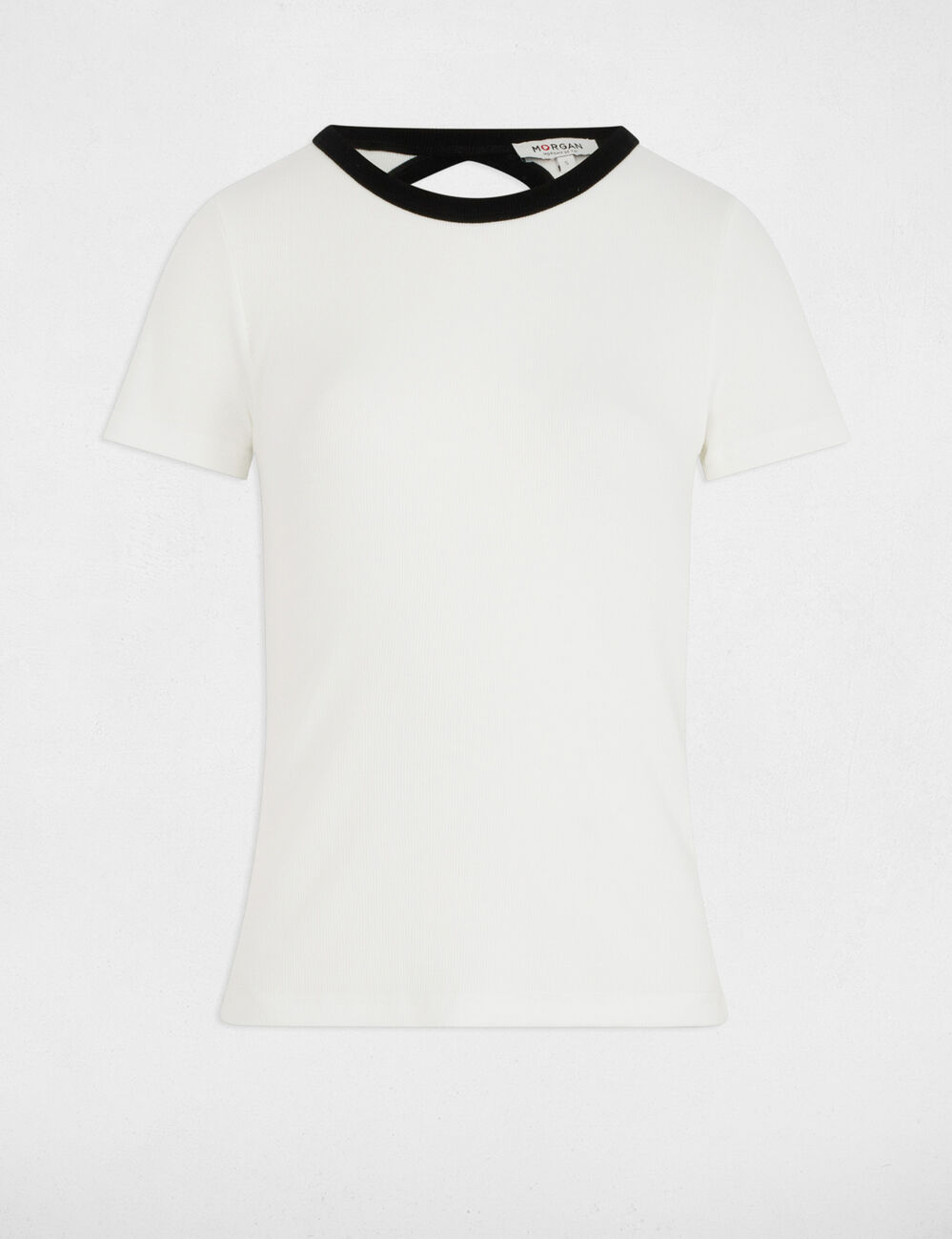T-shirt met korte mouwen helder wit vrouw