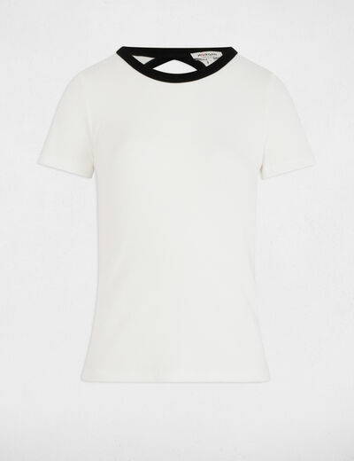 T-shirt met korte mouwen helder wit vrouw