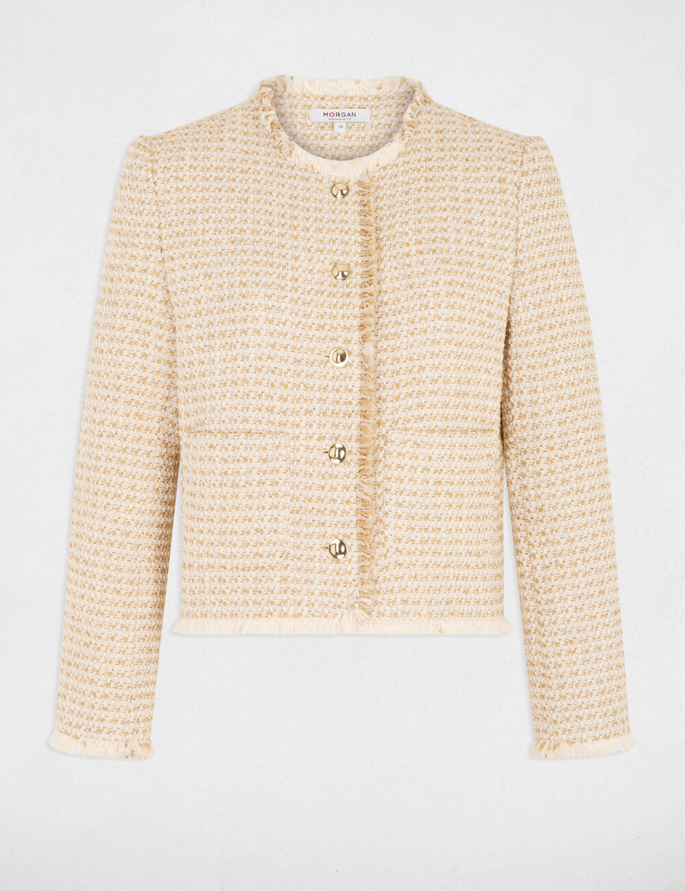 Cropped tweed jasje meerkleurig vrouw