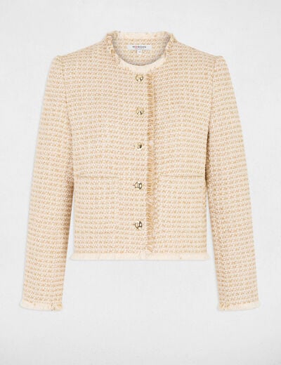 Cropped tweed jasje meerkleurig vrouw