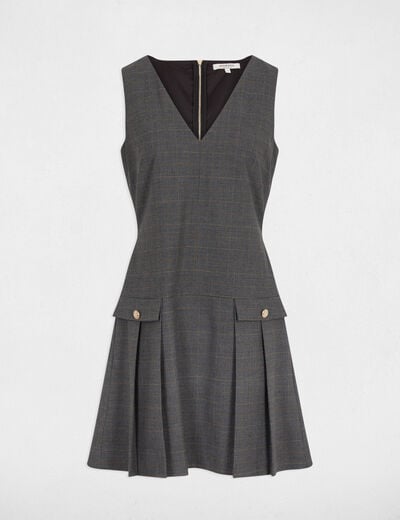 Robe chasuble ajustée gris moyen femme