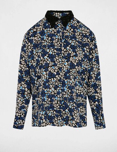 Soepel bedrukt overhemd meerkleurig vrouw