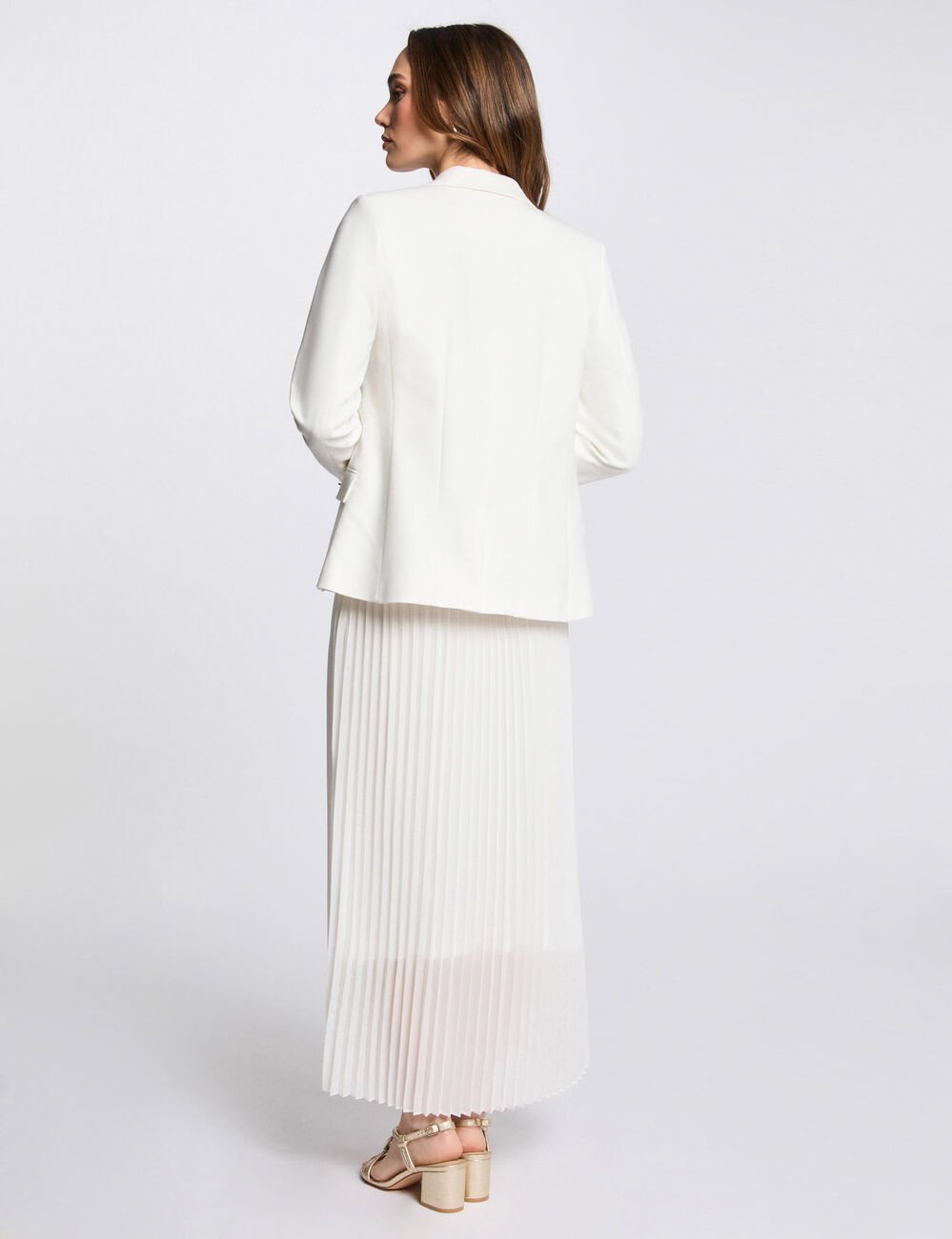 Blazer met dubbele knopenrij helder wit vrouw