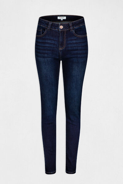 Slimfit jeans met hoge taille jean stone vrouw