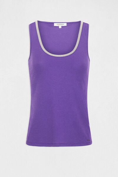 Tanktop met kraag met juweeldetails paars vrouw
