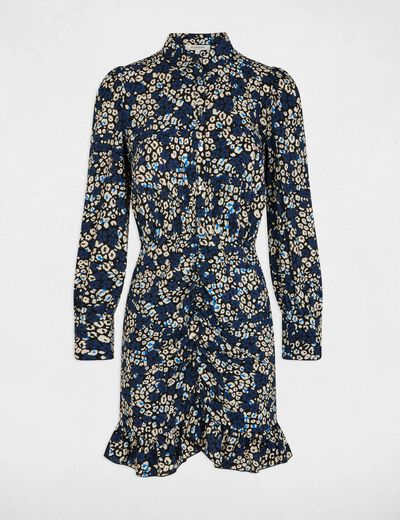 Robe courte fluide multicolore femme