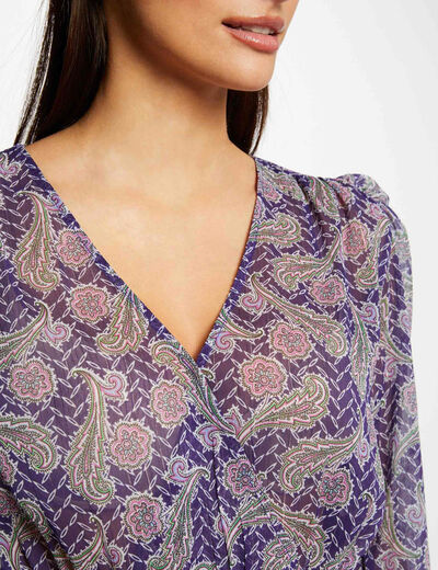 Blouse manches longues imprimée multico femme