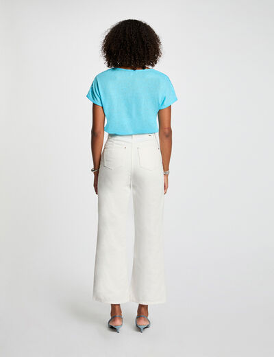 T-shirt met korte mouwen hemelsblauw vrouw