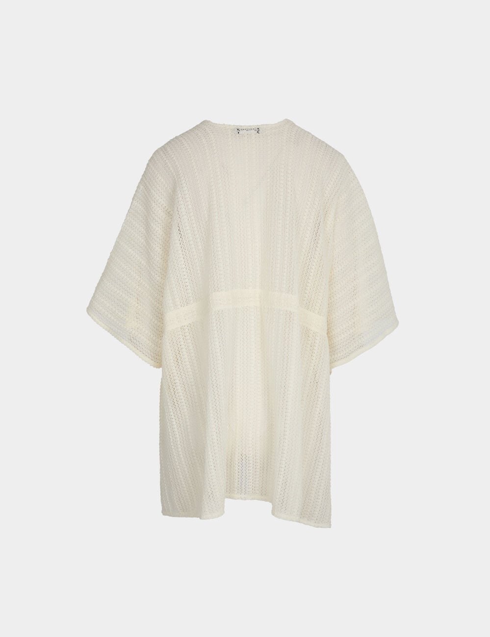 Poncho col v blanc femme