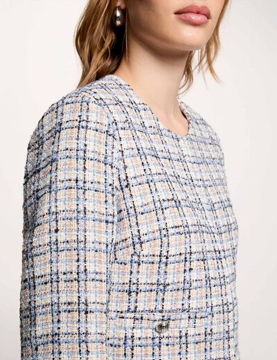 Veste tweed ajust&eacute;e multicolore femme