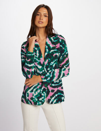 Blazer vloeiend met print meerkleurig vrouw