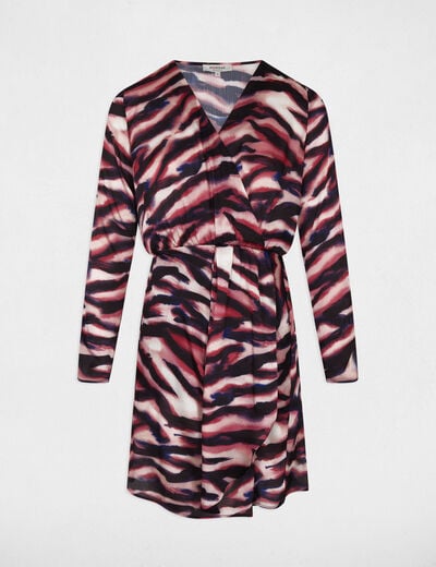 Robe cache coeur courte multicolore femme