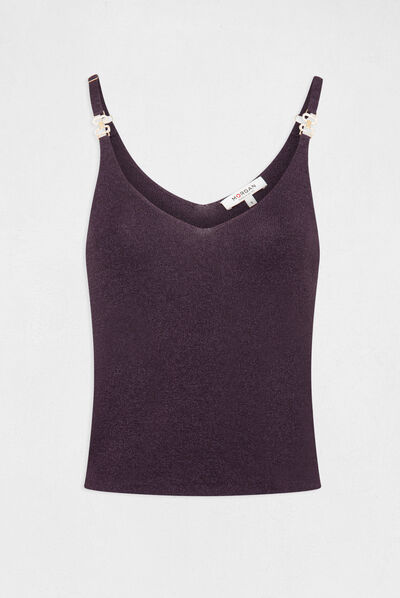 Tanktop met spaghettibandjes dieppaars vrouw