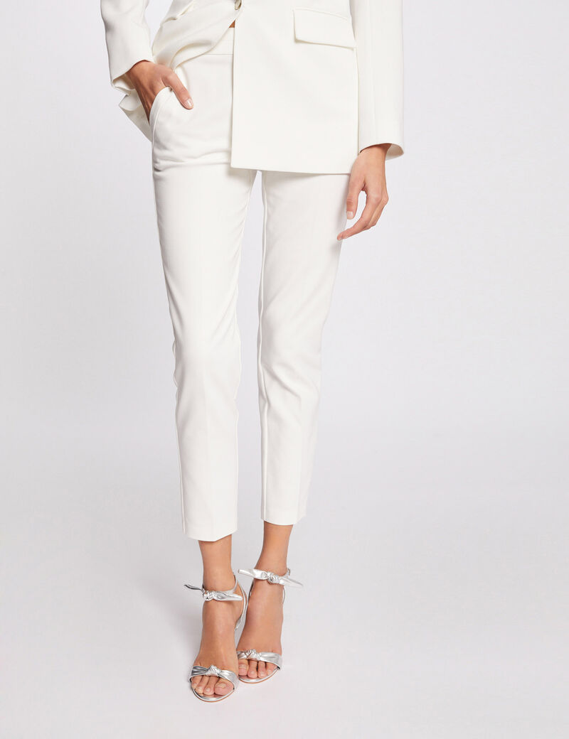 78 broek met ceintuur ivoor vrouw 7/8 broek met ceintuur ivoor vrouw