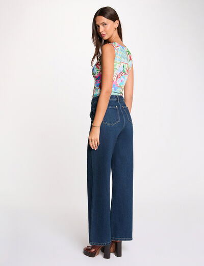 T-shirt ajust&eacute; sans manches multicolore femme