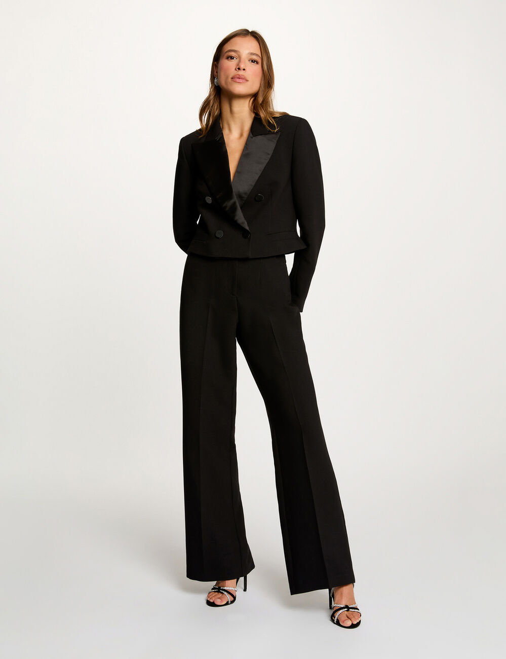pantalon large taille haute noir femme Pantalon large taille haute noir femme