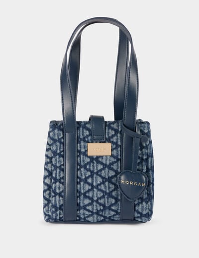 Sac cabas matelass&eacute; denim stone femme