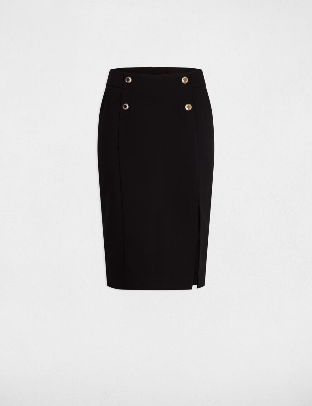 Jupe crayon fendue noir femme