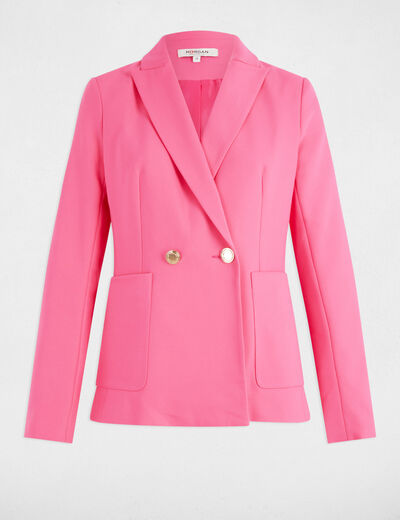 Blazer cintré boutonné rose femme