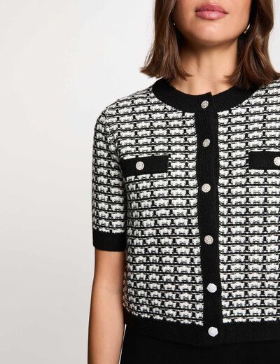 Robe tricot effet 2-en-1 noir femme