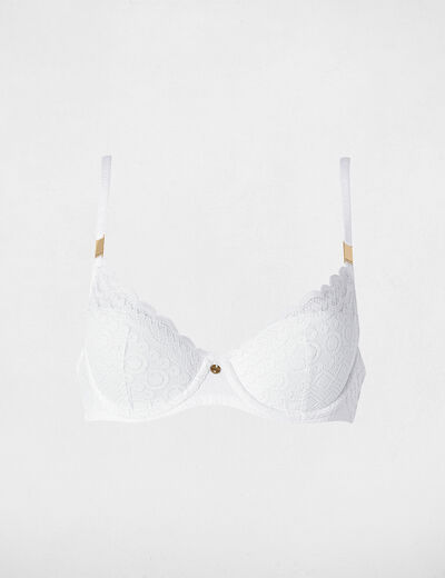 Soutien-gorge dentelle bretelles fines blanc femme