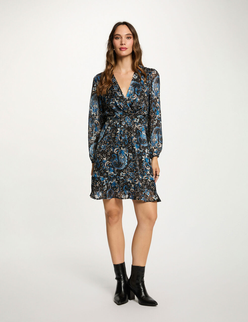Robe courte cache coeur multicolore femme