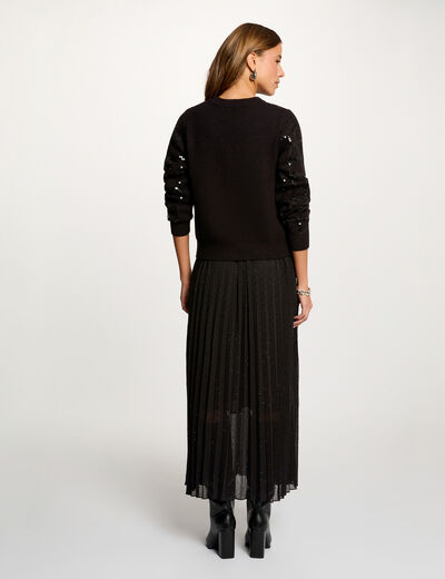 veste ajustee a sequins noir femme Veste ajustée à sequins noir femme