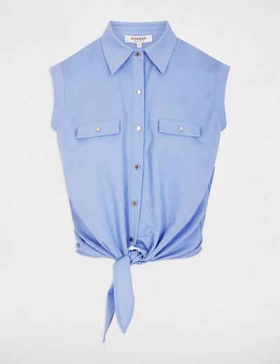 Blouse sans manches bleu lavande femme