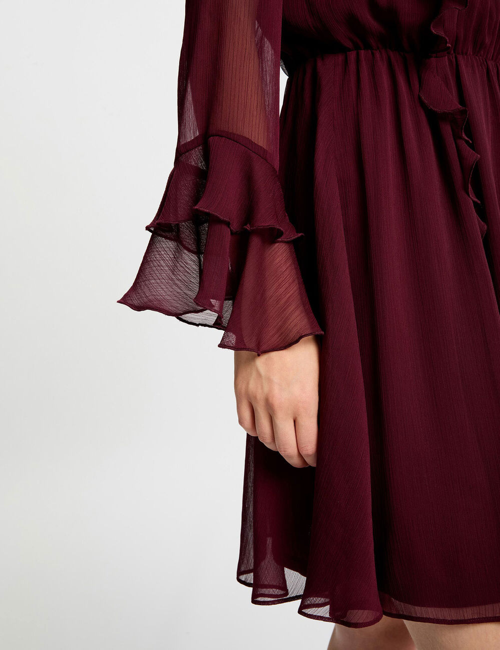 Robe courte fluide prune femme