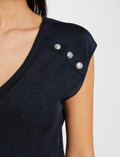 T-shirt met korte mouwen marineblauw vrouw