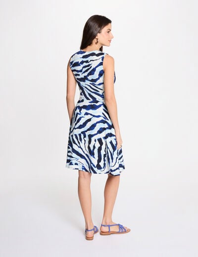 Robe courte col v multicolore femme