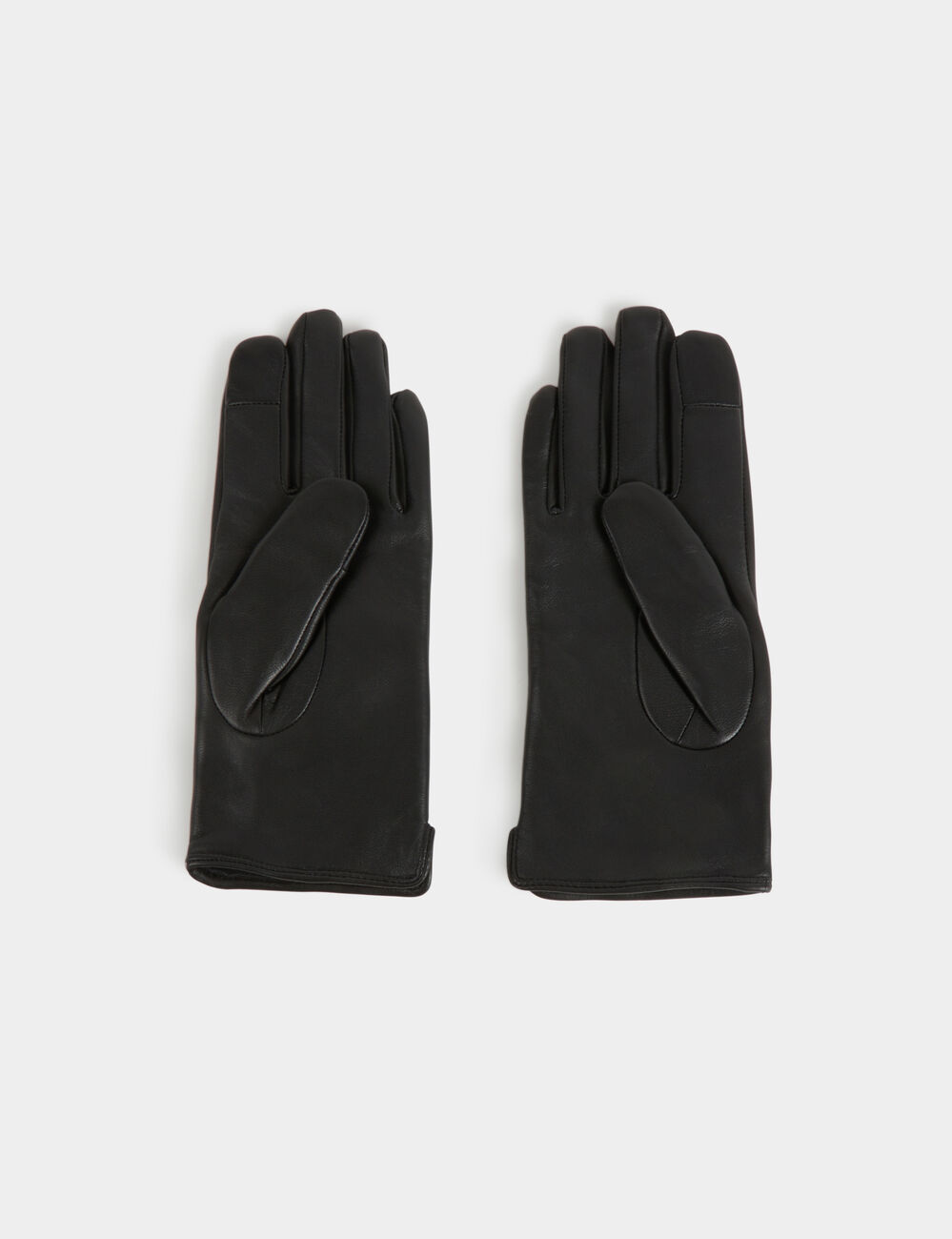 Gants en cuir matelassés noir femme