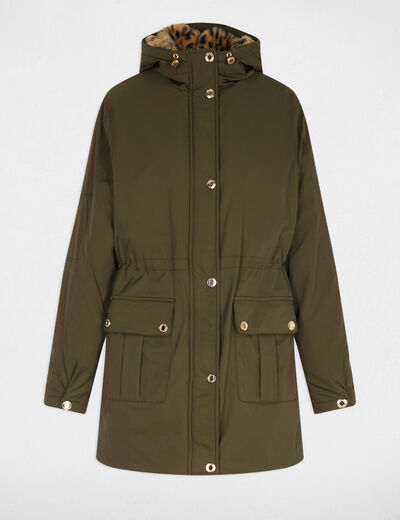 lange parka met imitatiebont brons vrouw Lange parka met imitatiebont brons vrouw