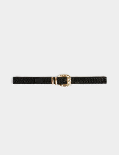 Ceinture tressée noir femme