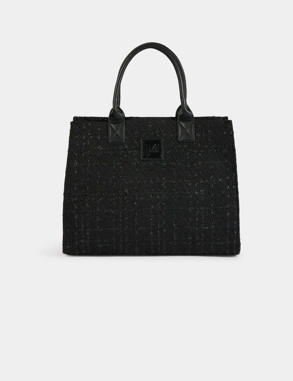 Tweed shopper zwart vrouw