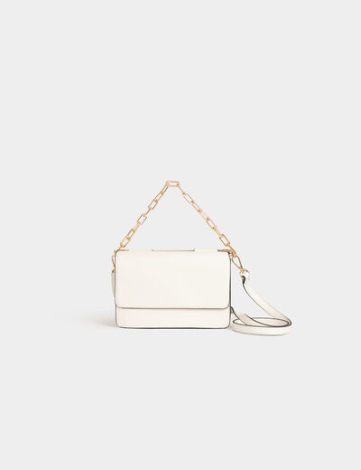 Sac pochette &agrave; anse cha&icirc;ne beige femme