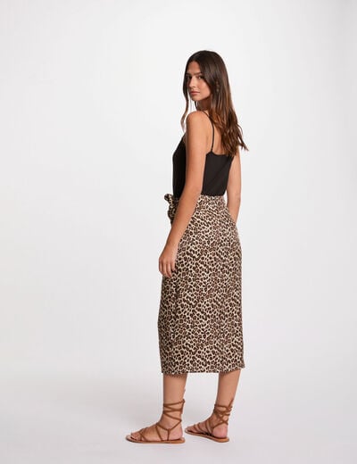 Jupe midi imprimée multicolore femme
