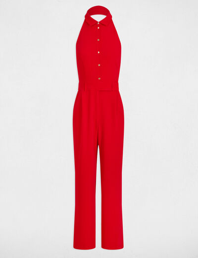 Lange jumpsuit rood vrouw