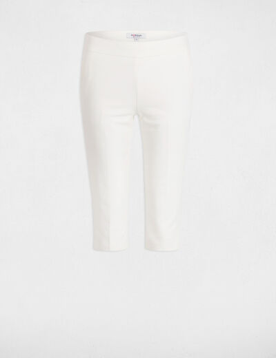Slim-fit capribroek helder wit vrouw