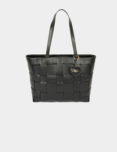 Gevlochten shopper zwart vrouw