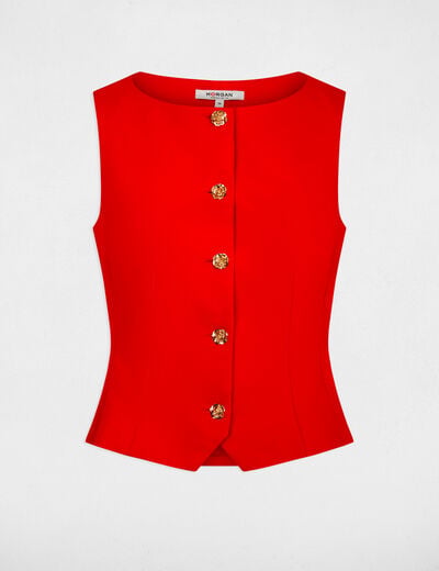 Gilet sans manches rouge vif femme