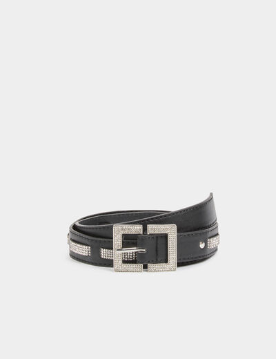 Ceinture strass noir femme