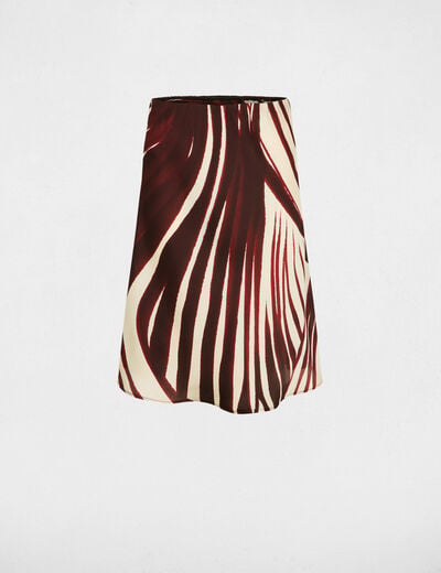 Jupe mi-longue satin&eacute;e multicolore femme