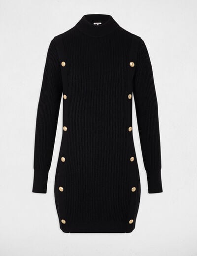 Robe courte tricot noir femme