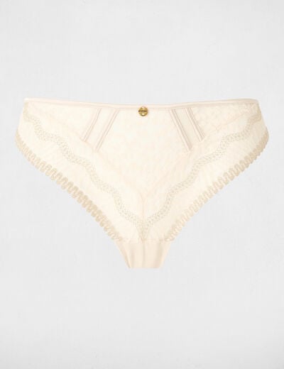 Kant slip met fijne bandjes beige vrouw