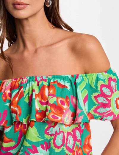 Mouwloze top met print meerkleurig vrouw
